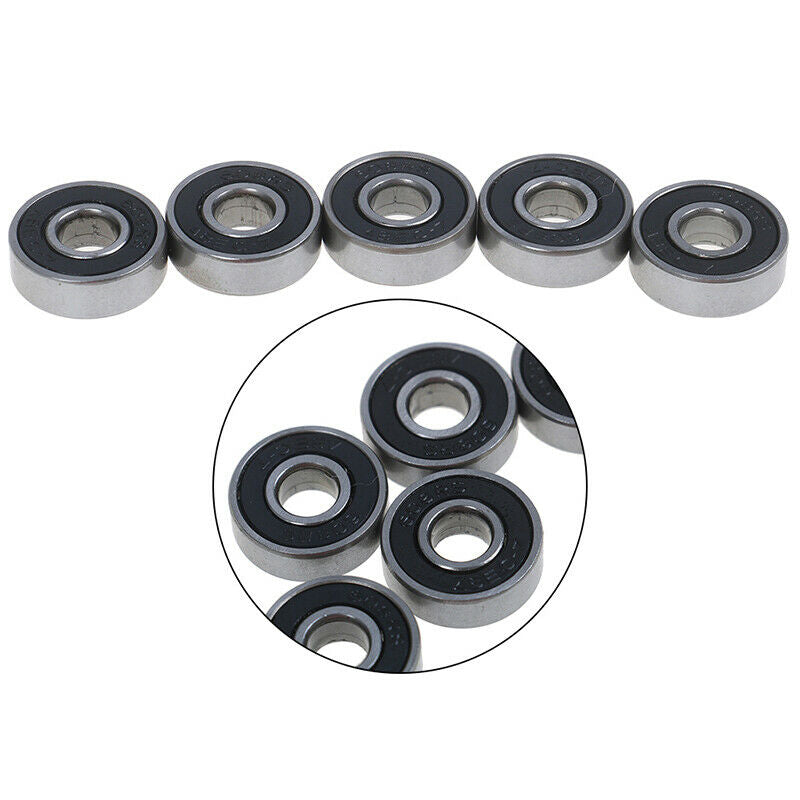 5Pcs Black ABEC-7 608RS Skateboard Roller Sealed Ball Bearings 8x22_AUA Gt NC
