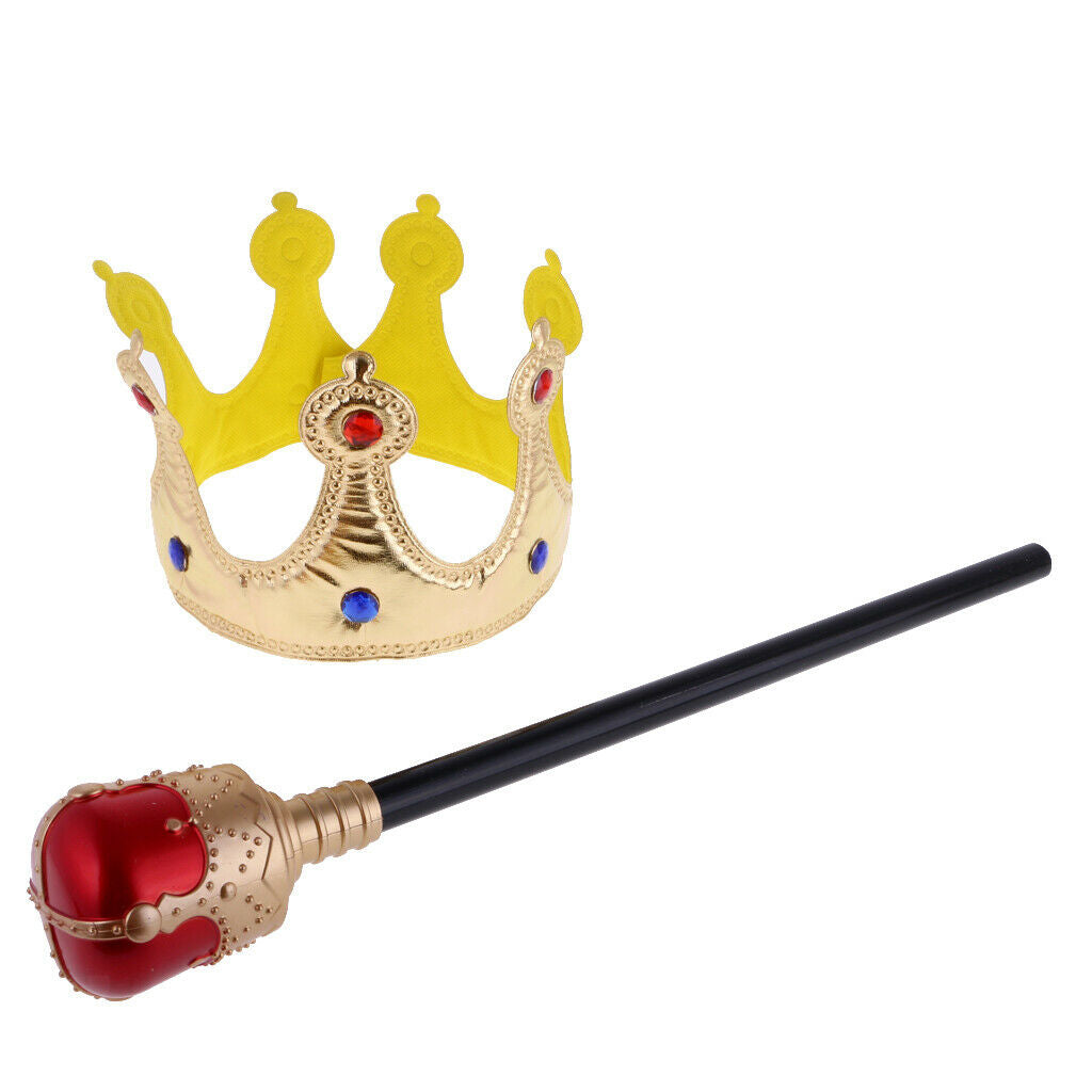 Royal Crown + Scepter Kids Fairy Tale Empress Costume Accessories Party Toys