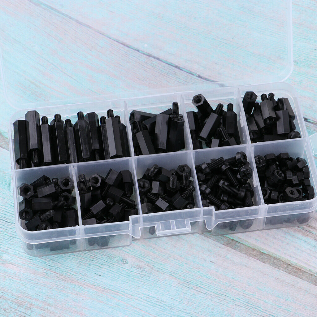 180Pcs M3 Male to Female Hex Nylon Spacer Standoffs