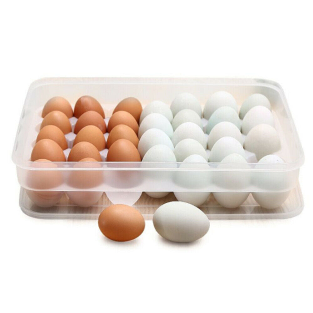 34 Grids Egg Storage Box Food Container Refrigerator Clear Egg Storage Box Rack