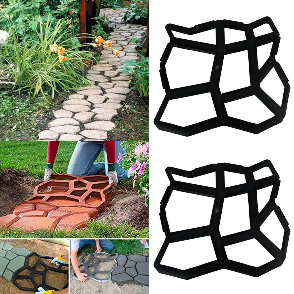 2 Pieces Garden Driveway Path Paving Mold DIY Concrete Path Maker Mould