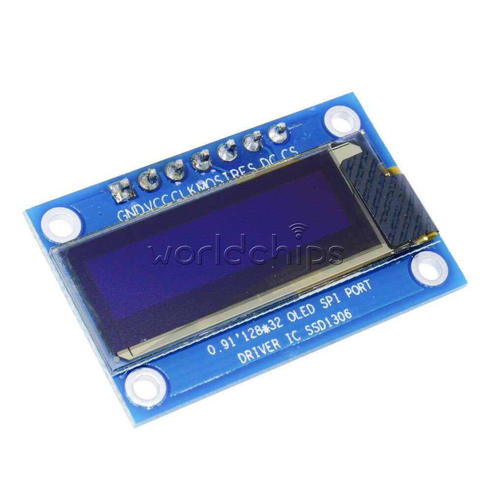 0.91" inch SPI 128x32 White OLED LCD Display Module SSD1306 For Arduino STM32 51