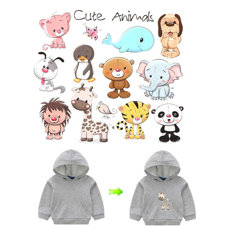 Cute Animals Iron on Patches Washable Heat Transfer Stickers T-shirt Applique WF