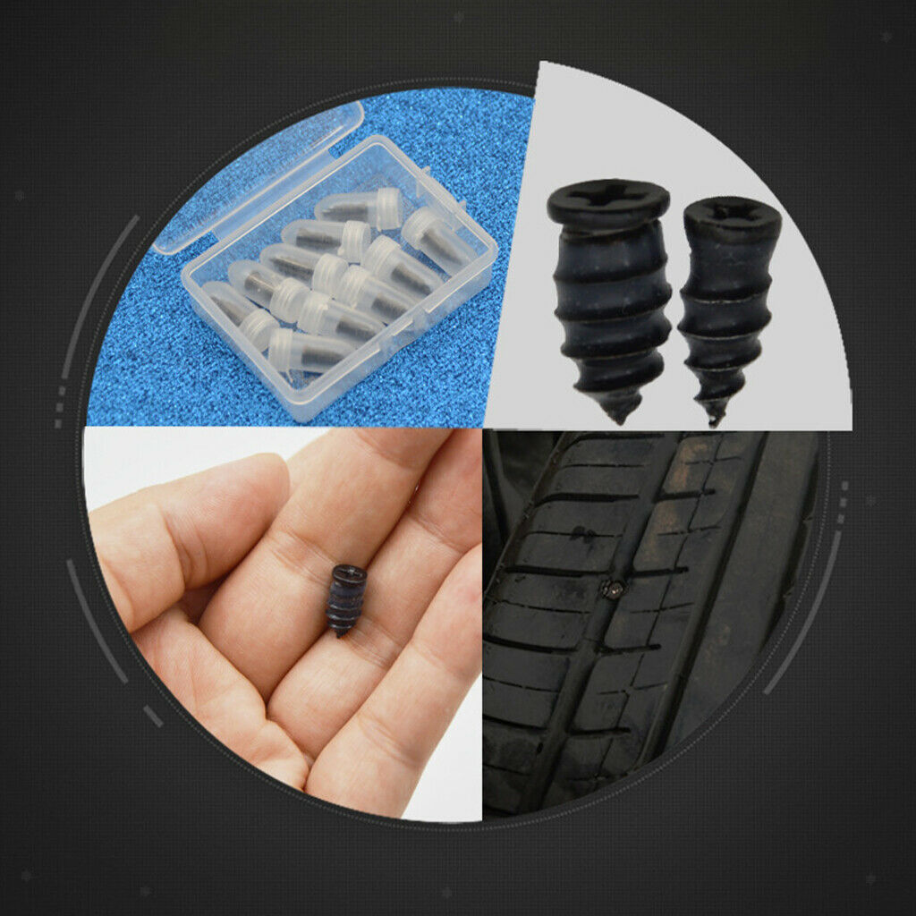 Set Repair Tire Rubber Nails Parts for Auto Trucks Cars 0.21x0.46 in 10Pcs