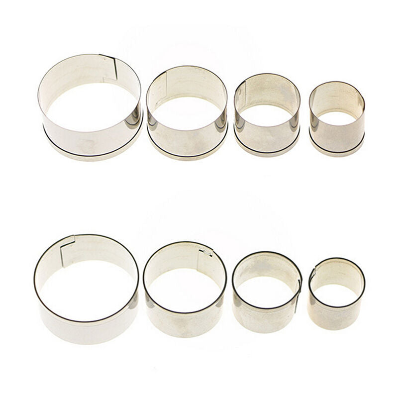 4 pcs Stainless Steel Round Circle Cookie Fondant Cake Mould Cutter Tool Hot WB