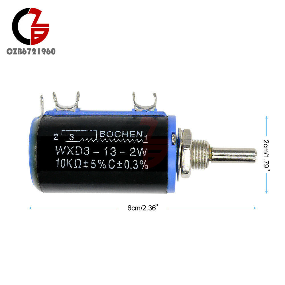 Black Precision WXD3-13-2W Multi-Turn Wirewound Linear Potentiometers 10K OHM