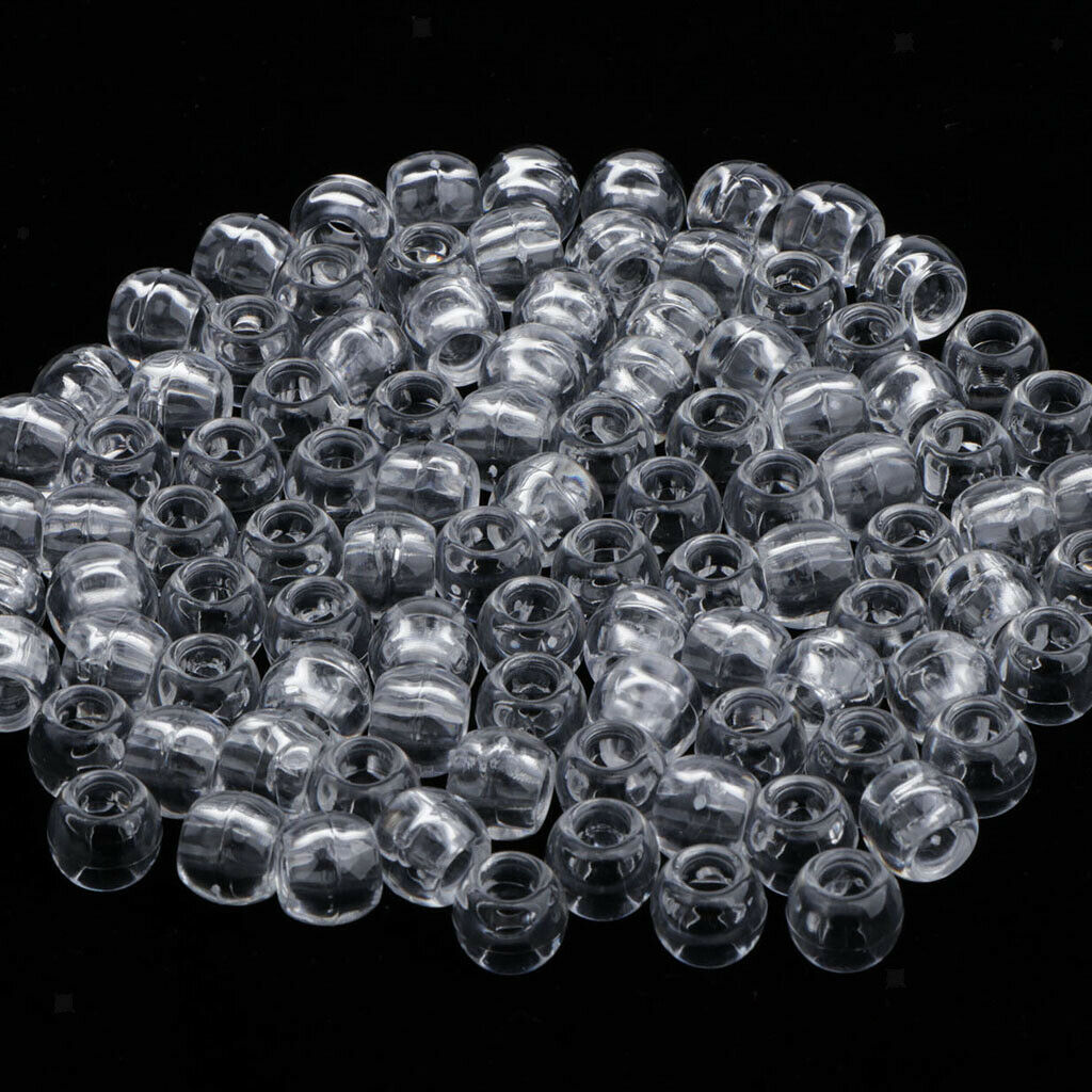 100x Plastic  Beads DIY Hair Accessory for Necklace Bracelet Crafts