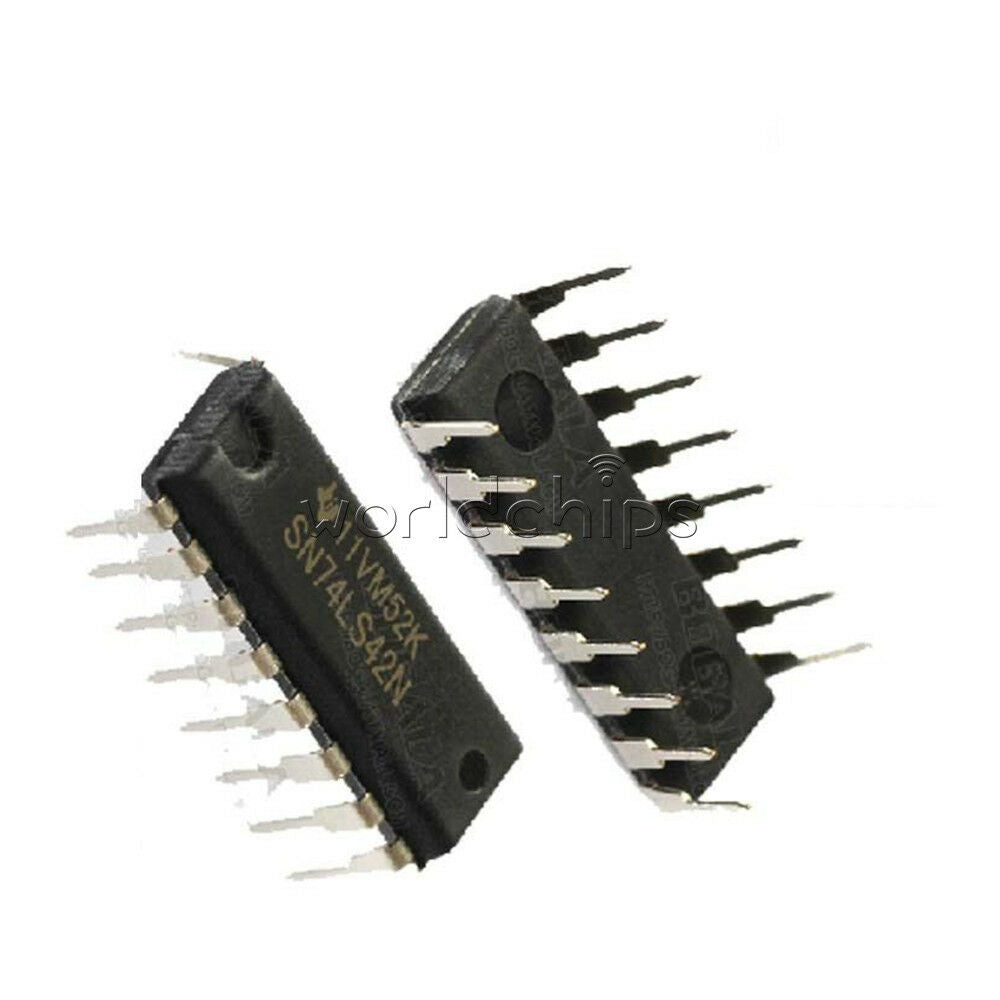 20PCS 74LS42 SN74LS42N TI IC 4-LINE BCD/DEC DECOD 16-DIP IC