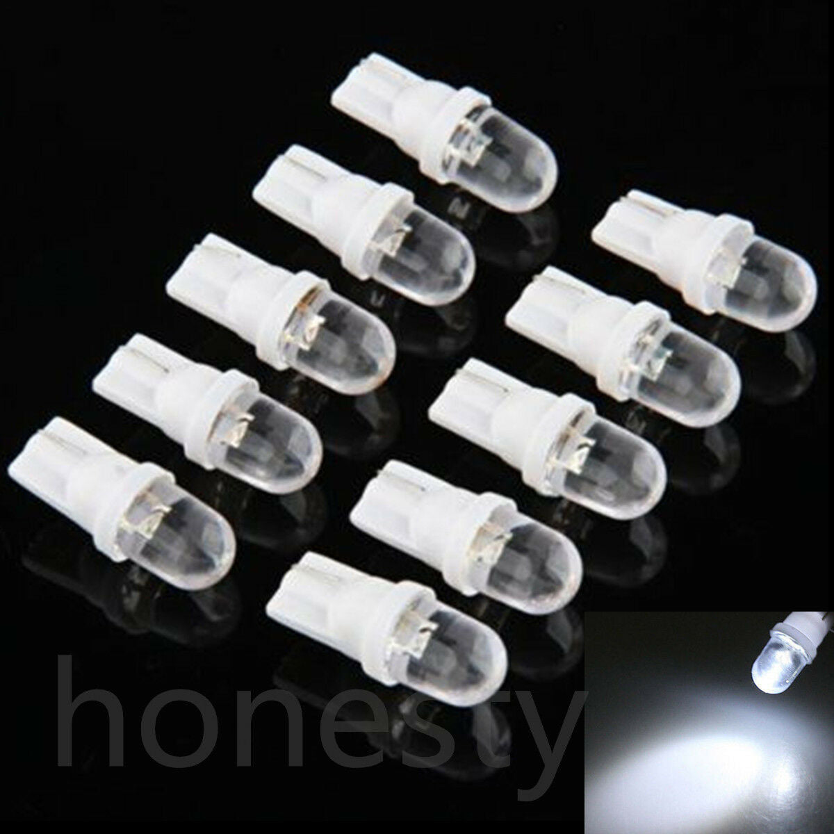 10Pcs 12V 5W T10 194 168 158 W5W 501 White LED Side Car Wedge Light Lamp Bulb