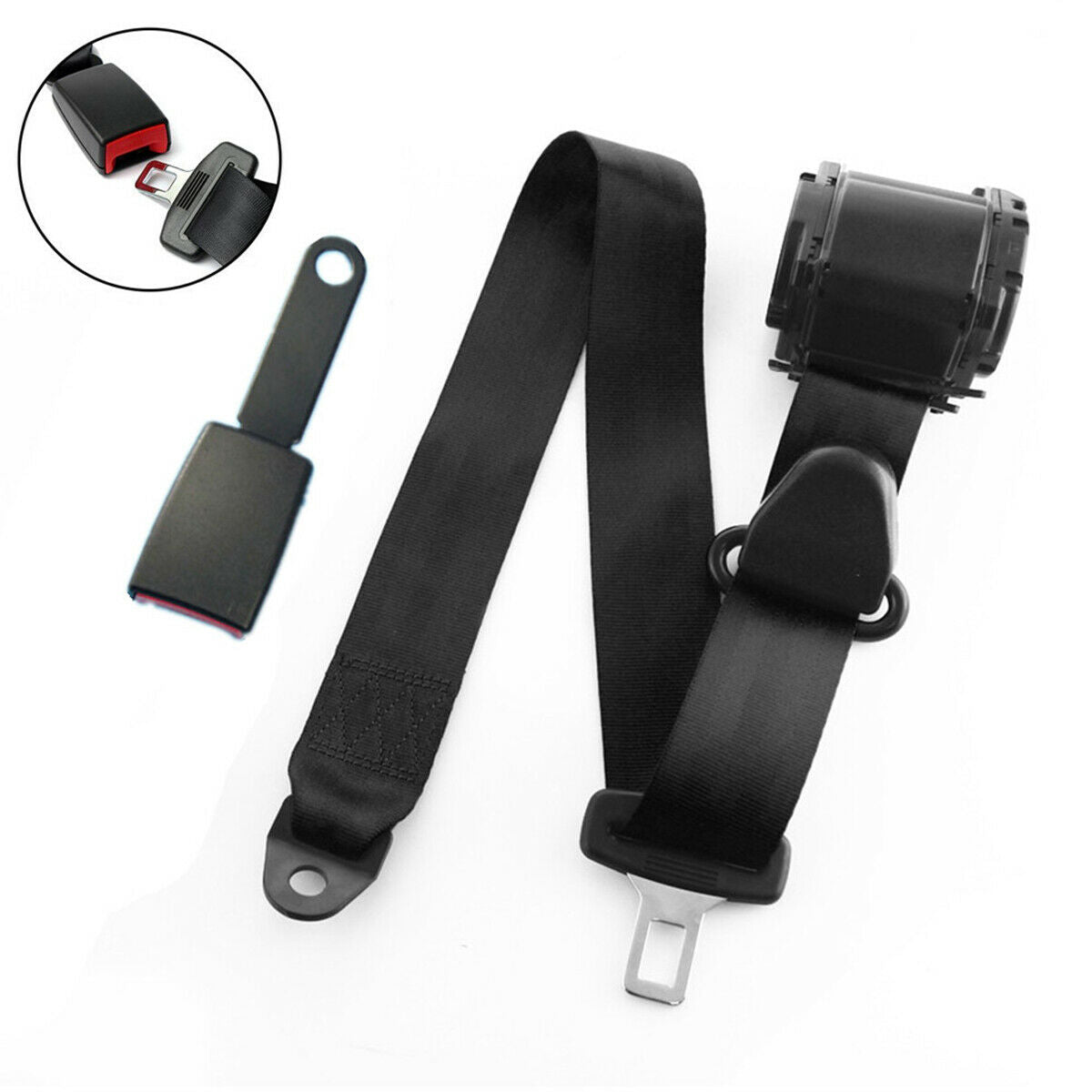 3 Point Retractable Safety Seat Belt 280cm Adjustable Length For Car SUV Truck