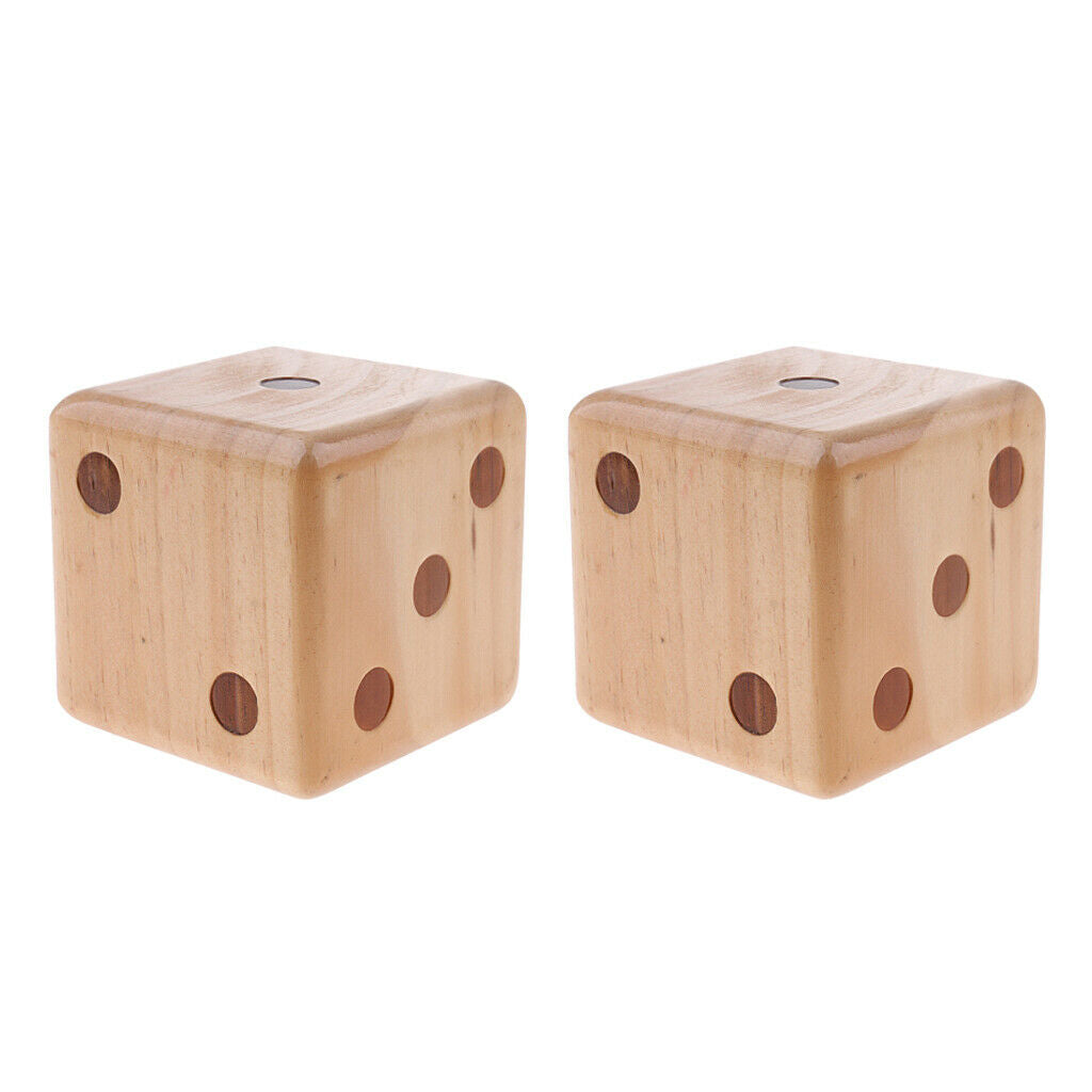 2 Pieces Six (6) Crafted 3.5-inch Big Wooden Yard Dice