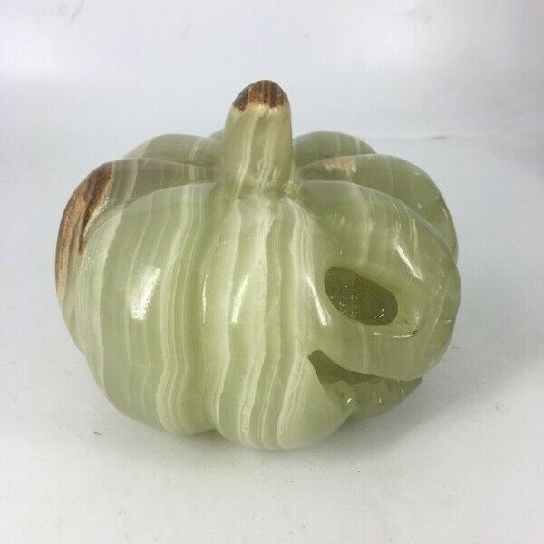 Halloween Pumpkin fluorite  Natural Quartz Crystal Carved Festival Home Prop