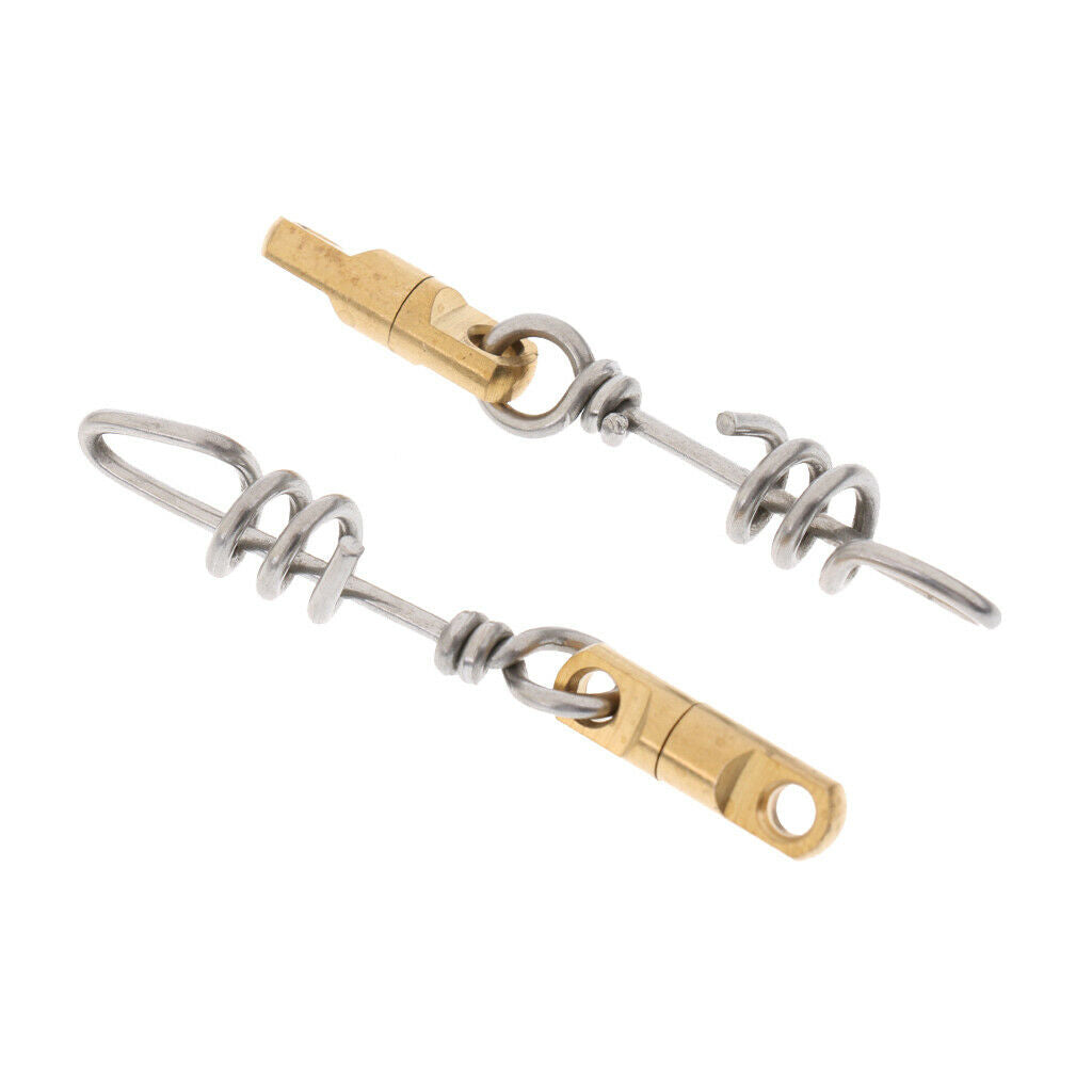 2x Heavy Duty Corkscrew Swivels Swirl Connector Lure Tackle Saltwater 400lb