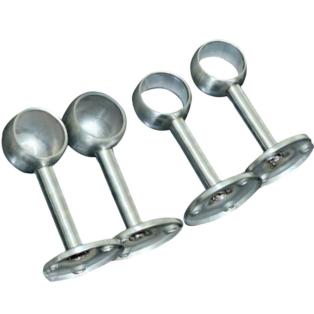 4pcs Stainless Steel Wardrobe Pipe Lever Support Closet Rod Bracket Flange B