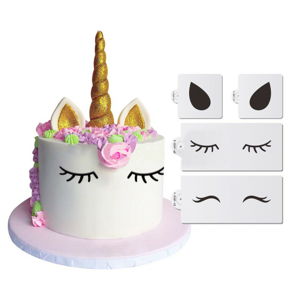 Unicorns Eyes Ears Cake Side Stencil Set theme Party Wedding Template Cak.l8