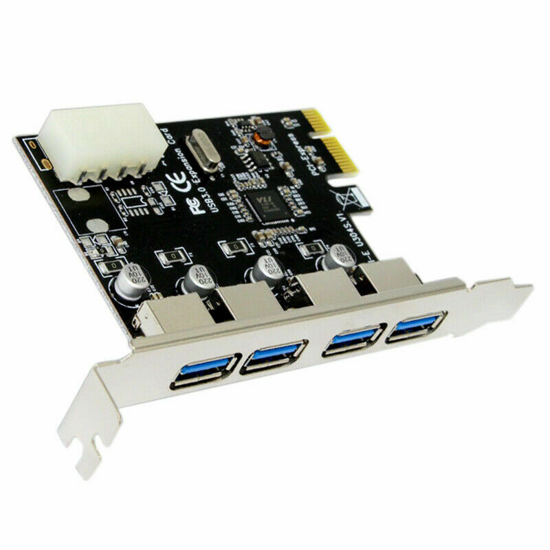 PCI-E to USB 3.0 4-Port PCI Express Expansion Card Adapter Hub VIA 5Gbps Speed 1