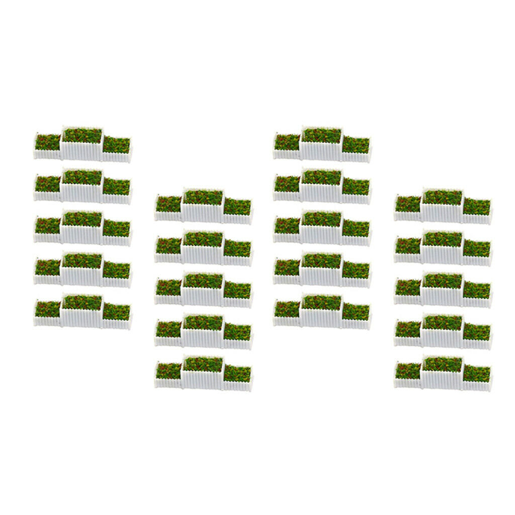 Set of 20 1/100 Gauge HO Flower Beds Set for Street Scenery Building Layout