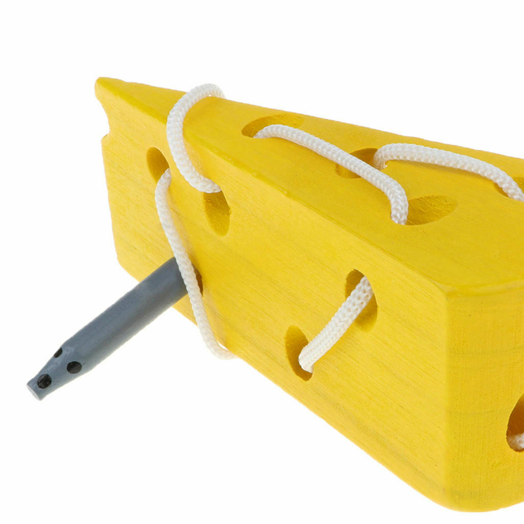 Wooden Kids Cheese Toys Travel Game Early Learning Educational Lacing Skills