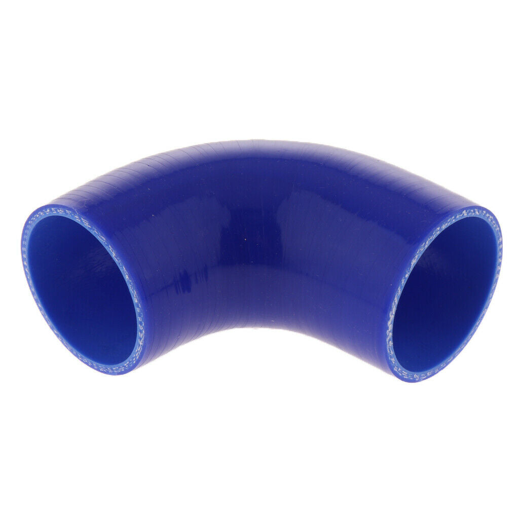 2Pcs 90 Degree 63mm 4 Ply Silicone Elbows Turbo Hose Racing Coupler Pipe Blue