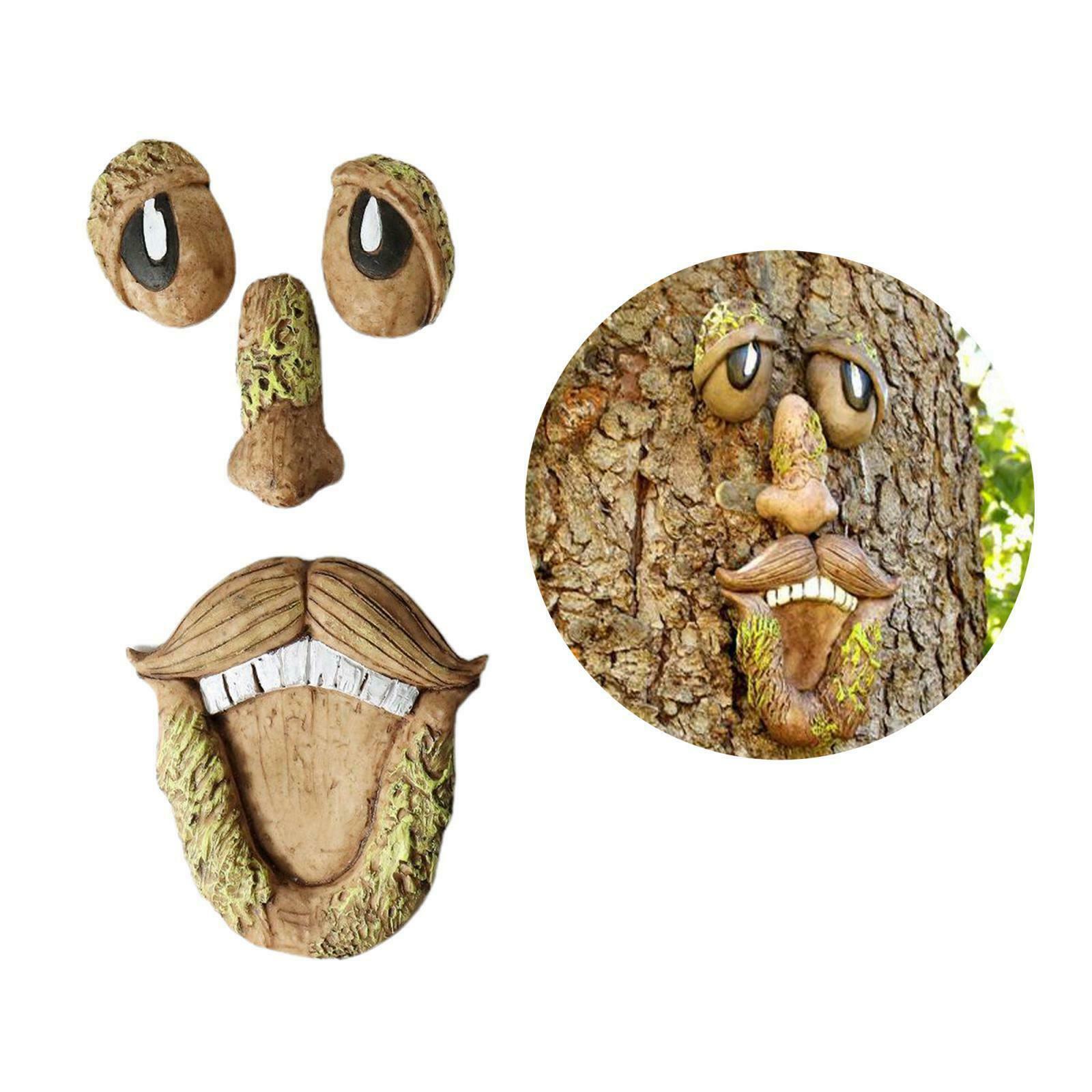 2pcs Old Man Tree Hugger Peeker Outdoor Funny Whimsical Sculpture Garden
