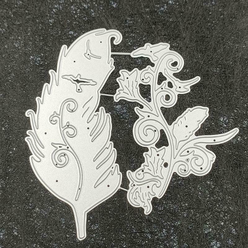Feather Metal Cutting Dies Stencil DIY Scrapbooking Album Paper Card Template