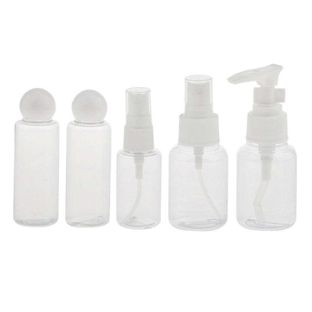 5 Pcs Empty Makeup Spray Bottle Lotion Shampoo Perfume Container Travel Kit