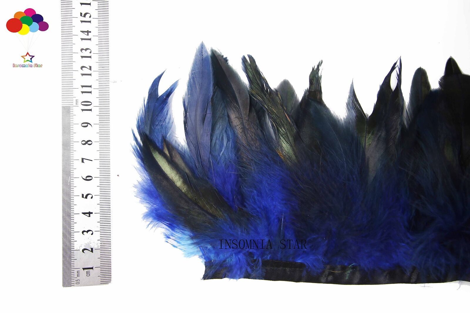 10 Meter Double sapphire Cock Tail Feathers Trims carnival Diy costume headress