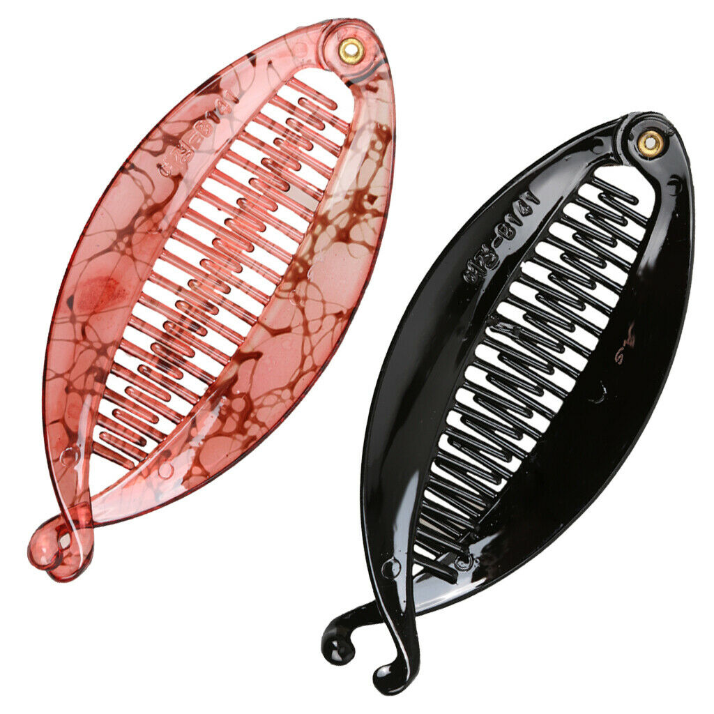 2Pcs   Banana   Hair   Clips   Comb   Headdress       Shape   Grip   Clamp