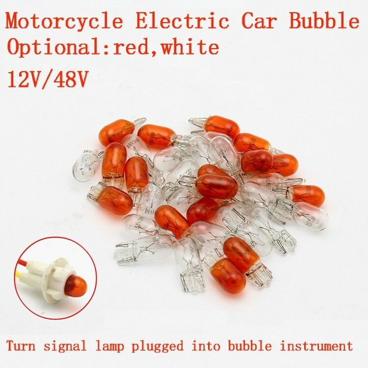10pcs Small BULBS FOR Motorcycle Car INSTRUMENT DASH Panel CLUSTER Light 48V-60V