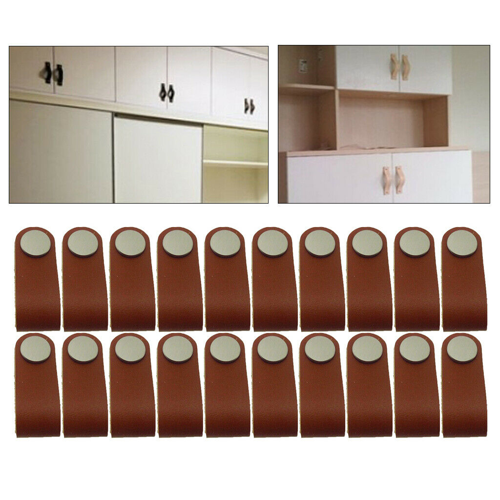 20x Handmade Leather Luggage Suitcase Handle Door Pull Knob Multi-size