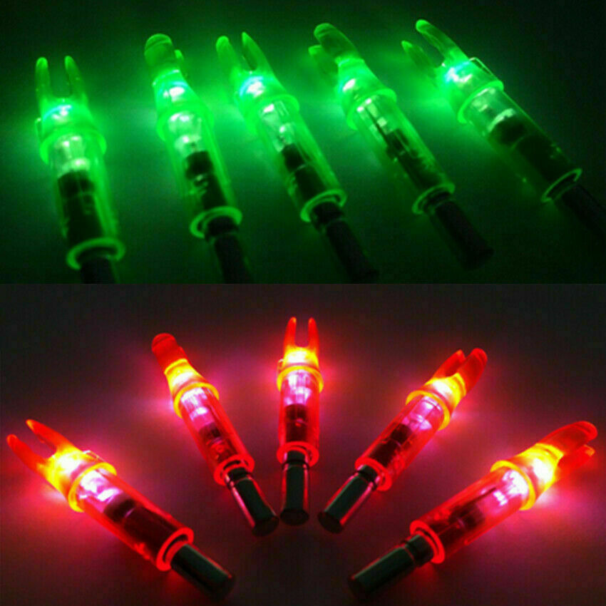 12PCS Green LED Lighted ID 6.2mm Arrow Nocks Compound Recurve Bow Archery Tails