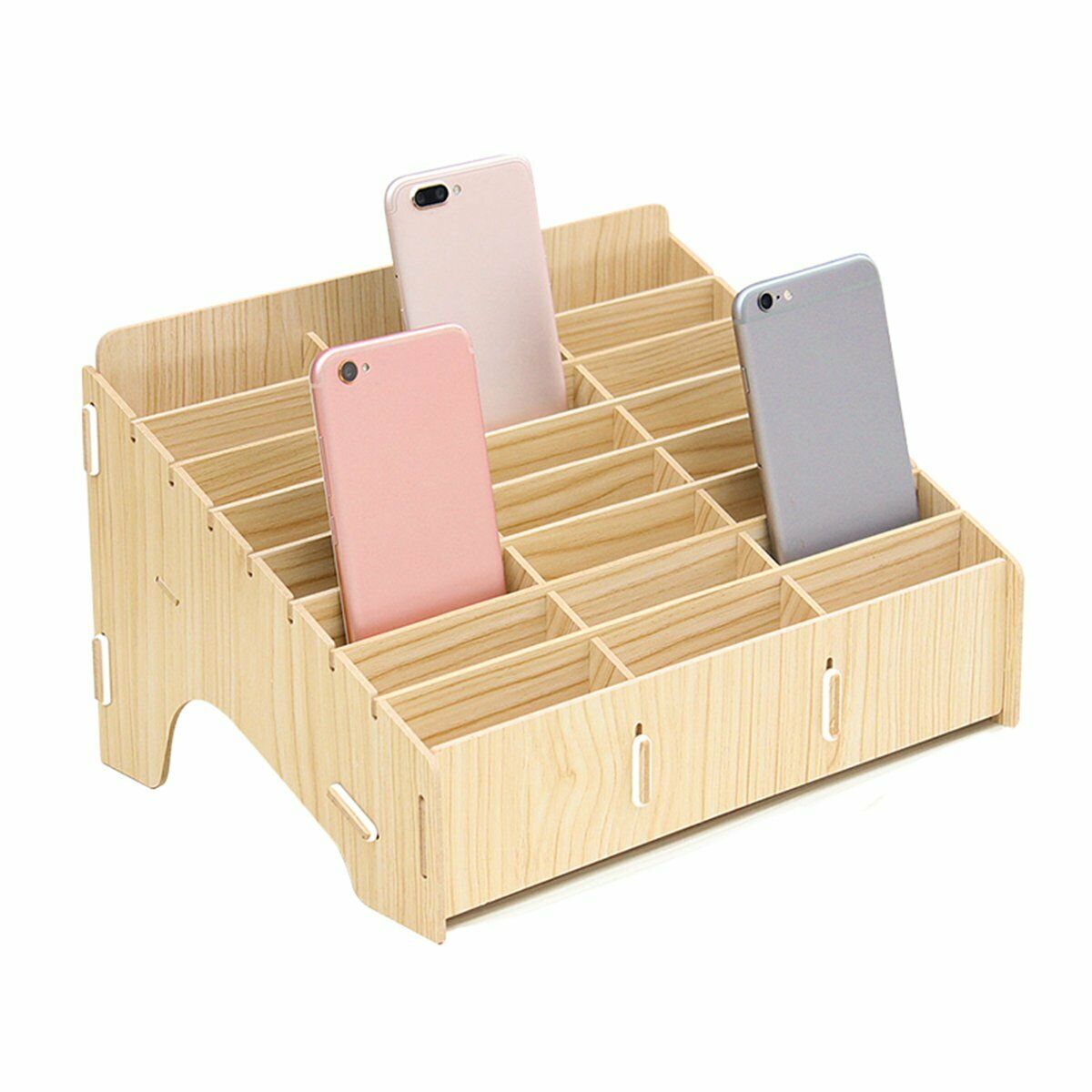 24 Cells Multifunctional Wooden Storage Box Mobile Phone Repair Organizer Tool