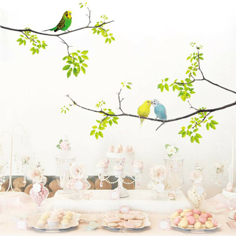 Vivid Wall Decals Birds on Tree Peel and Stick Fresh Removable Wall Stick SL SJ