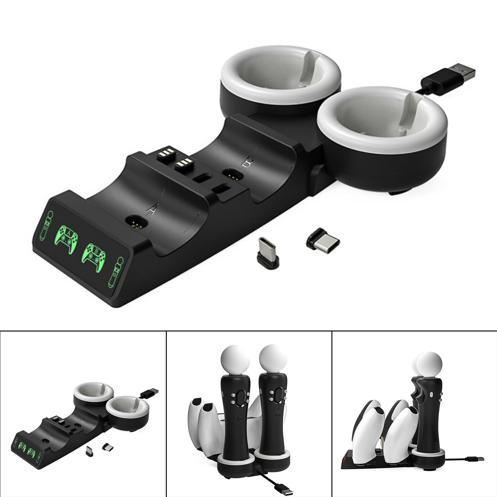 4in1 Charging Dock Station Fast Charging for PS5 Controller/PS Move Motion