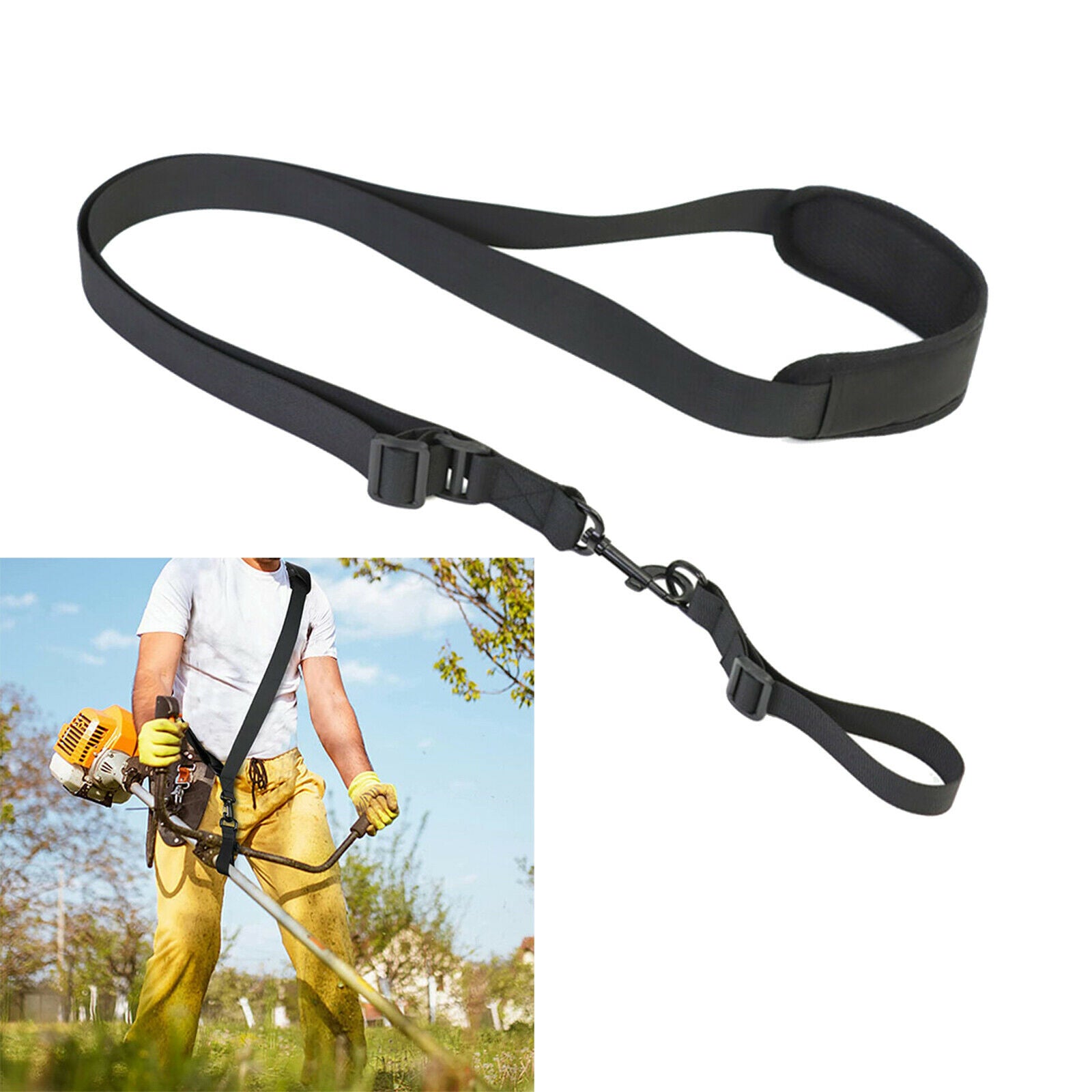 Trimmer Shoulder Strap Black Weed Wacker Brush Cutter Harness Universal