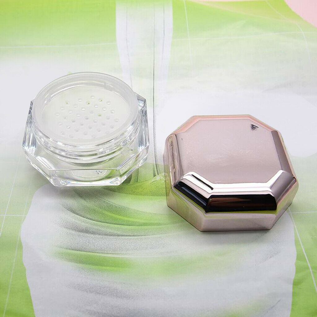 8 ML 0.28 OZ Loose Powder Container DIY with Sponge Puff and Net Sifter