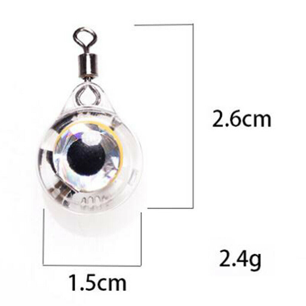 2 Pcs LED Deep Drop Underwater Eye Shape Fishing Lure Light Bait Colorful