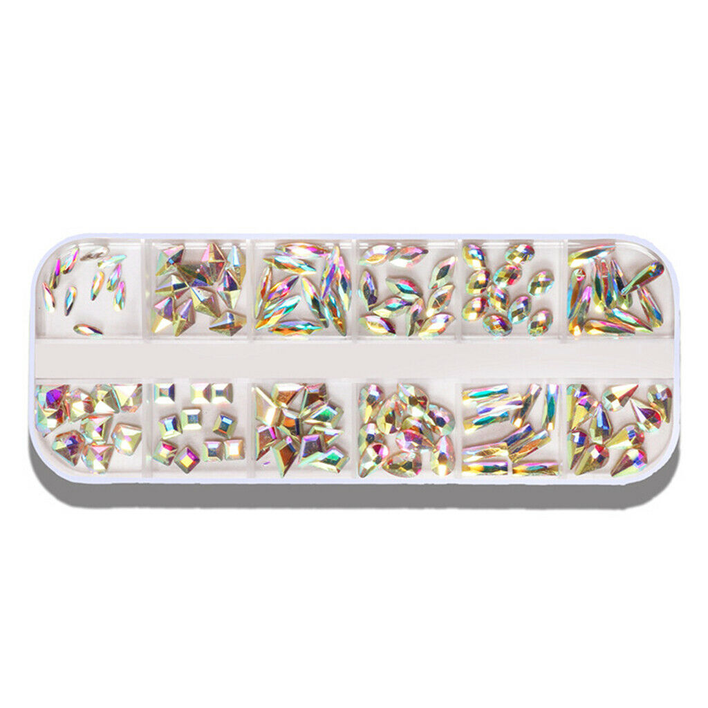 Nail Crystal AB and Nail Crystals Clear Rhinestones Nail Art Rhinestone Flatback