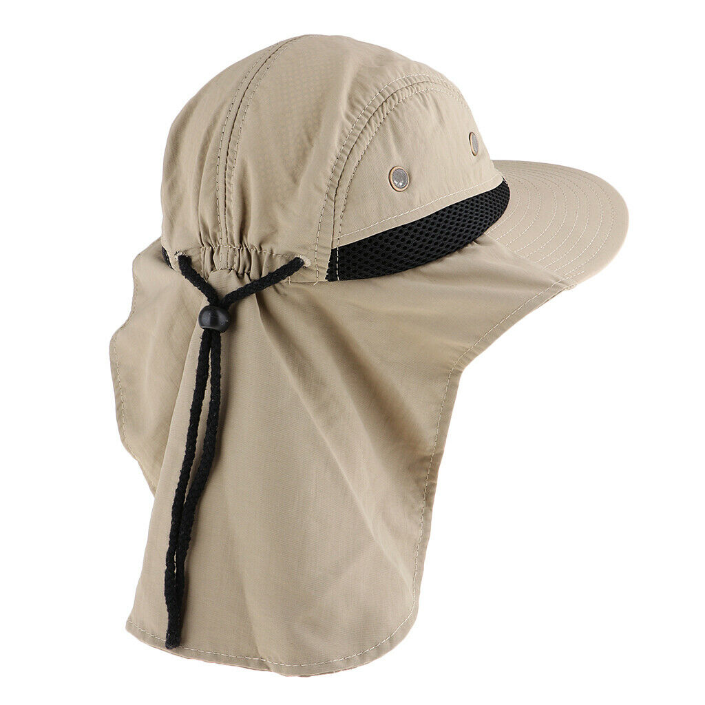 Outdoor Jungle Hat Khaki Shawl Neck Sun Protection Hat Face Protection Caps