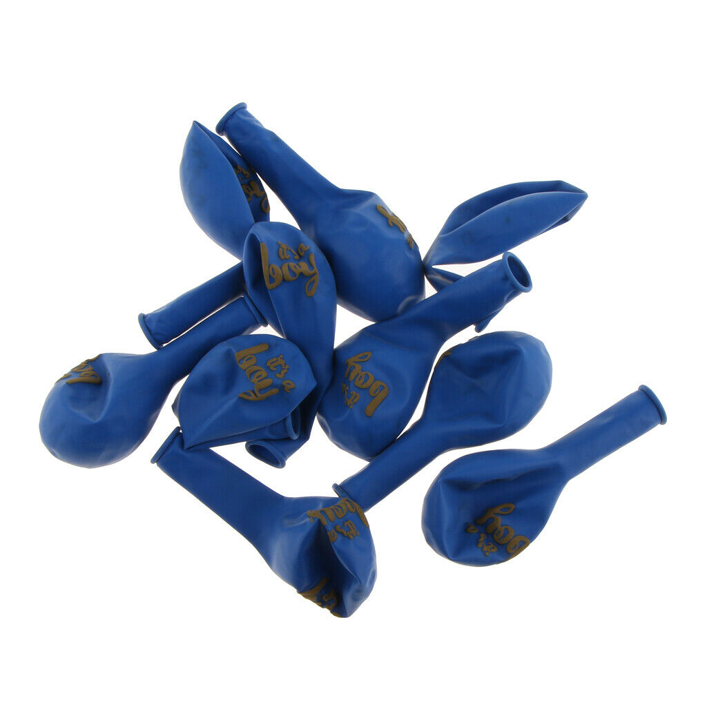 10x Blue It Is A Boy Baby Shower Balloons Gender Reveal Party Decoration
