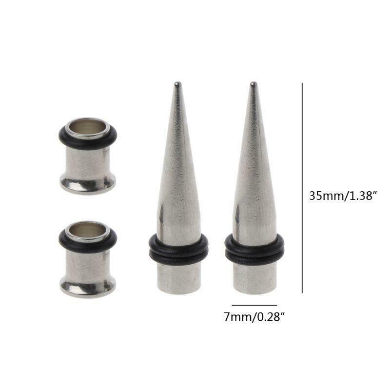 Gauge 7mm Pair of 316l Steel Tapers and Tunnels Ear Stretching Kit  Body Jewelry