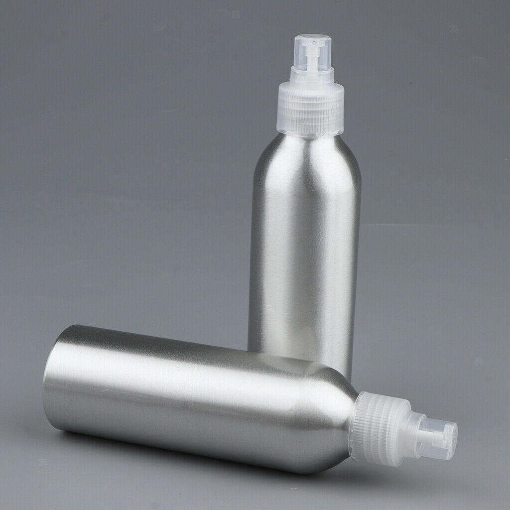 2Pcs Modern Aluminum Refillable Soap Dispenser Pump Bottle For Bathroom - Clear