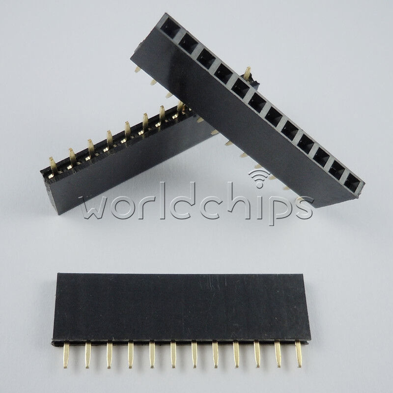 20PCS  2.54mm Pitch 12 Pin Single Row Female Straight Header Strip PH: 8.5mm