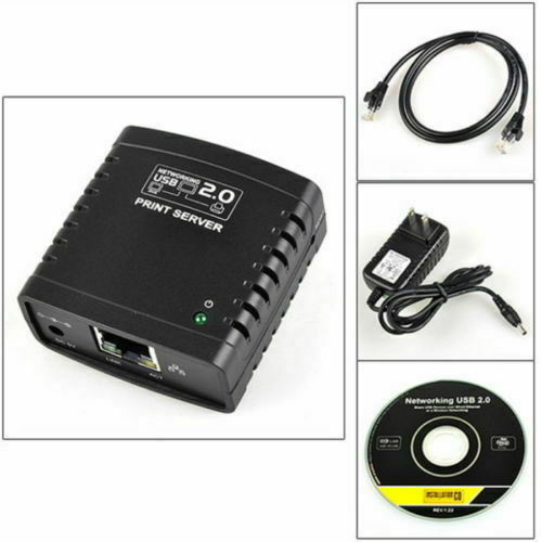USB 2.0 LRP Print Server Share a LAN Networking USB Printer Ethernet Adapter