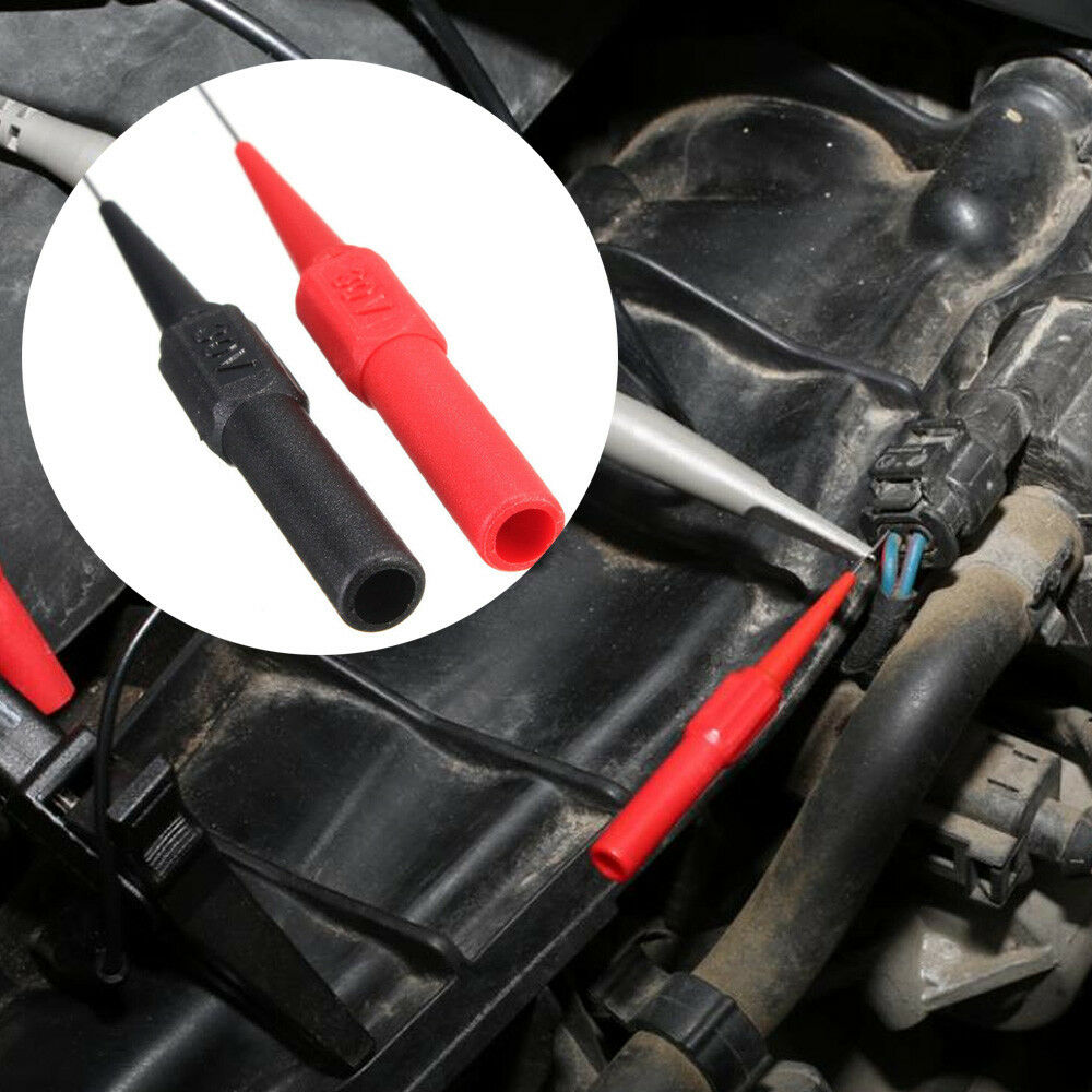 2Pcs/Set Insulation Piercing Needles Non-destructive Test Probes Tools Red+Black