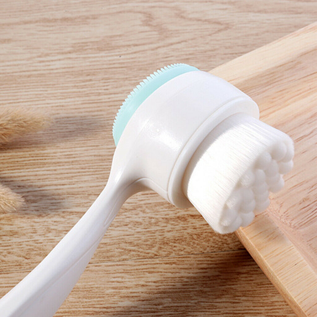2 in 1 Facial Brush Face Pore Skin Exfoliator Cleansing Massager Scrubber