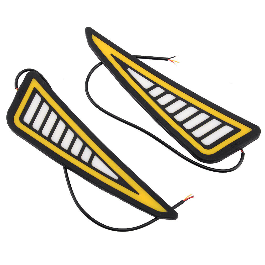 2x Car LED Bumper Strip Daytime Running Light DRL White/Amber Turn Signal Light