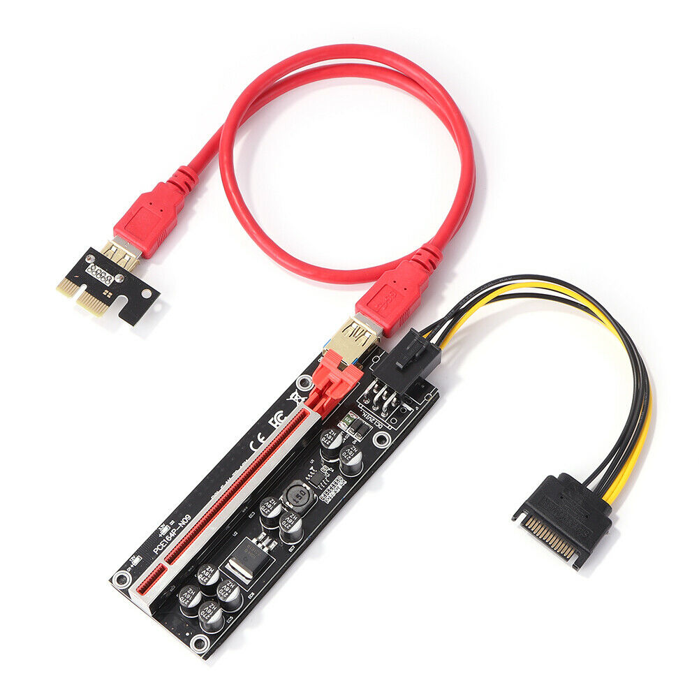 PCI-E Riser Board 1x To 16x GPU Extender Riser Adapter Card Cable Bitcoin Mini @