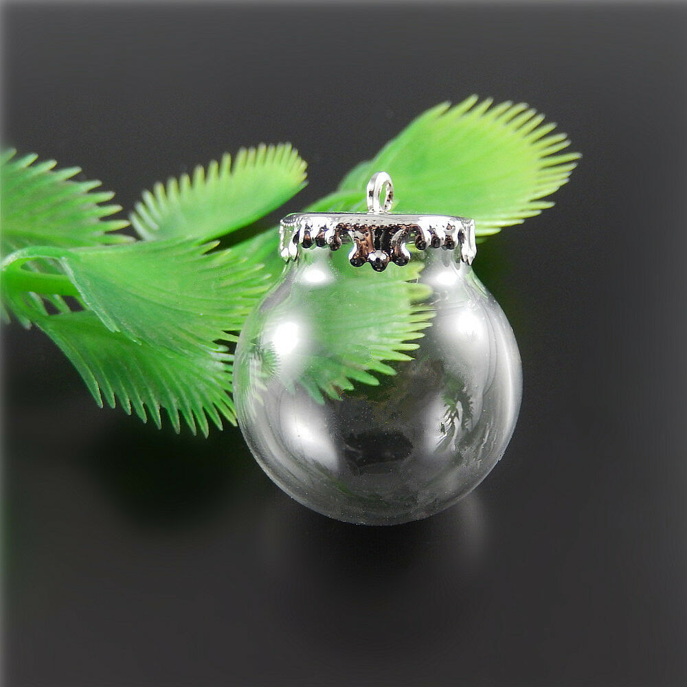 4 sets Glass Dome Cabochon with Base Setting Pendant Charm DIY Crafting 25*15mm