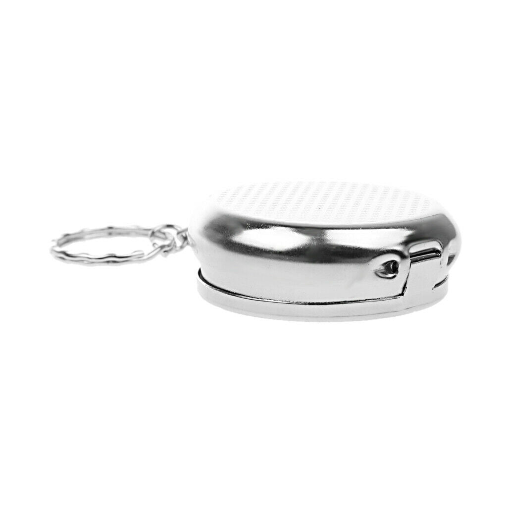 Mini Round Stainless Steel Rubber Keychain Portable